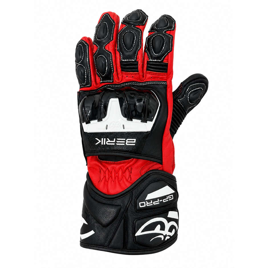 Berik 2.0 Leather Racing Motorcycle Gloves G-235107 Black Fluorescent Red