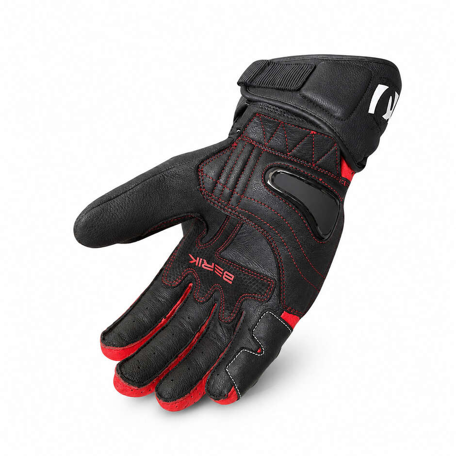 Berik 2.0 Leather Racing Motorcycle Gloves G-235107 Black Fluorescent Red