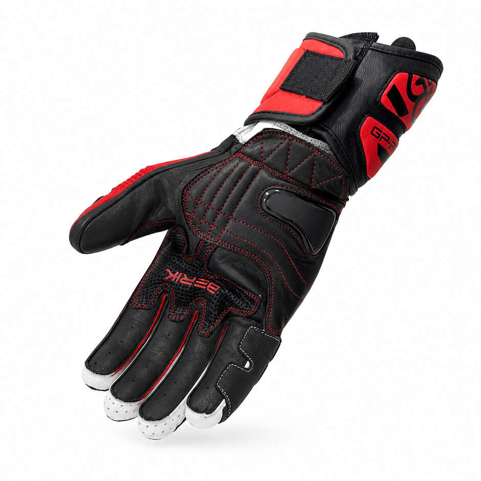 Berik 2.0 Leather Racing Motorcycle Gloves G-235107 Black Red Fluo White
