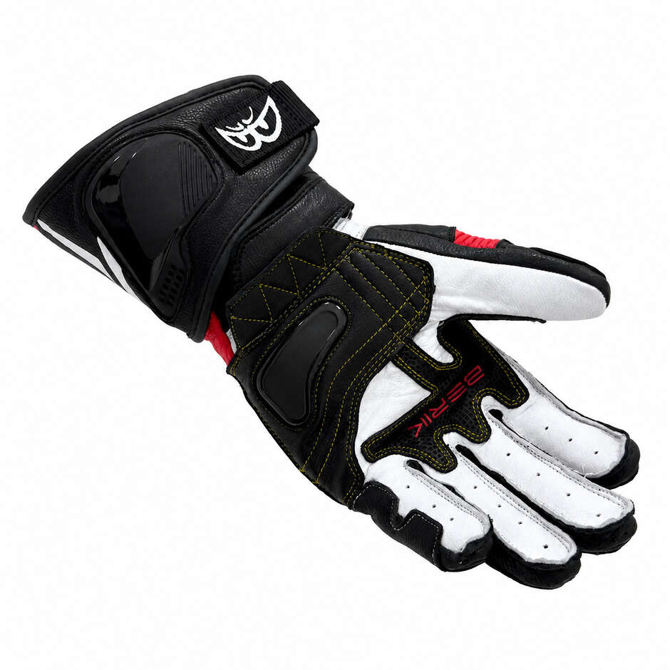 Berik 2.0 Leather Racing Motorcycle Gloves G-255106 Black White Red