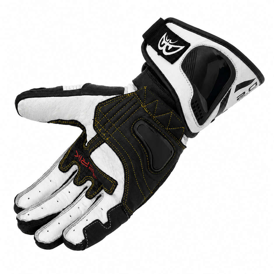 Berik 2.0 Leather Racing Motorcycle Gloves G-255106 Black White