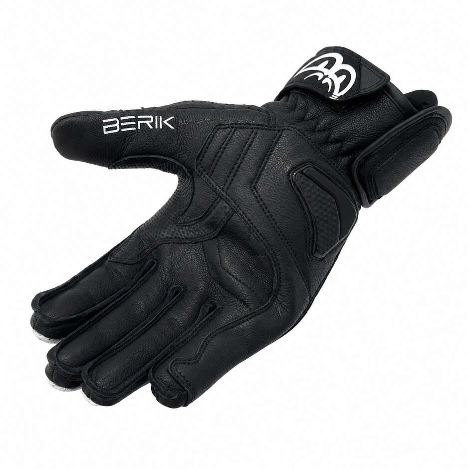 Berik 2.0 Leder-Motorradhandschuhe G-255101 Schwarz Weiß