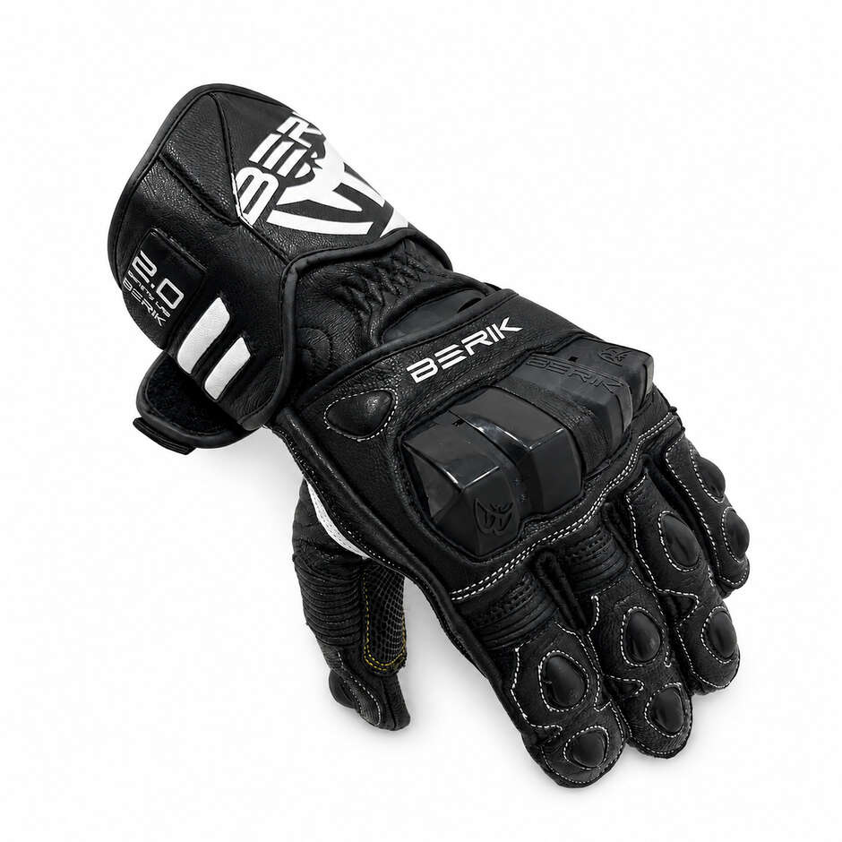 Berik 2.0 Leder-Rennmotorradhandschuhe G-255106 Schwarz