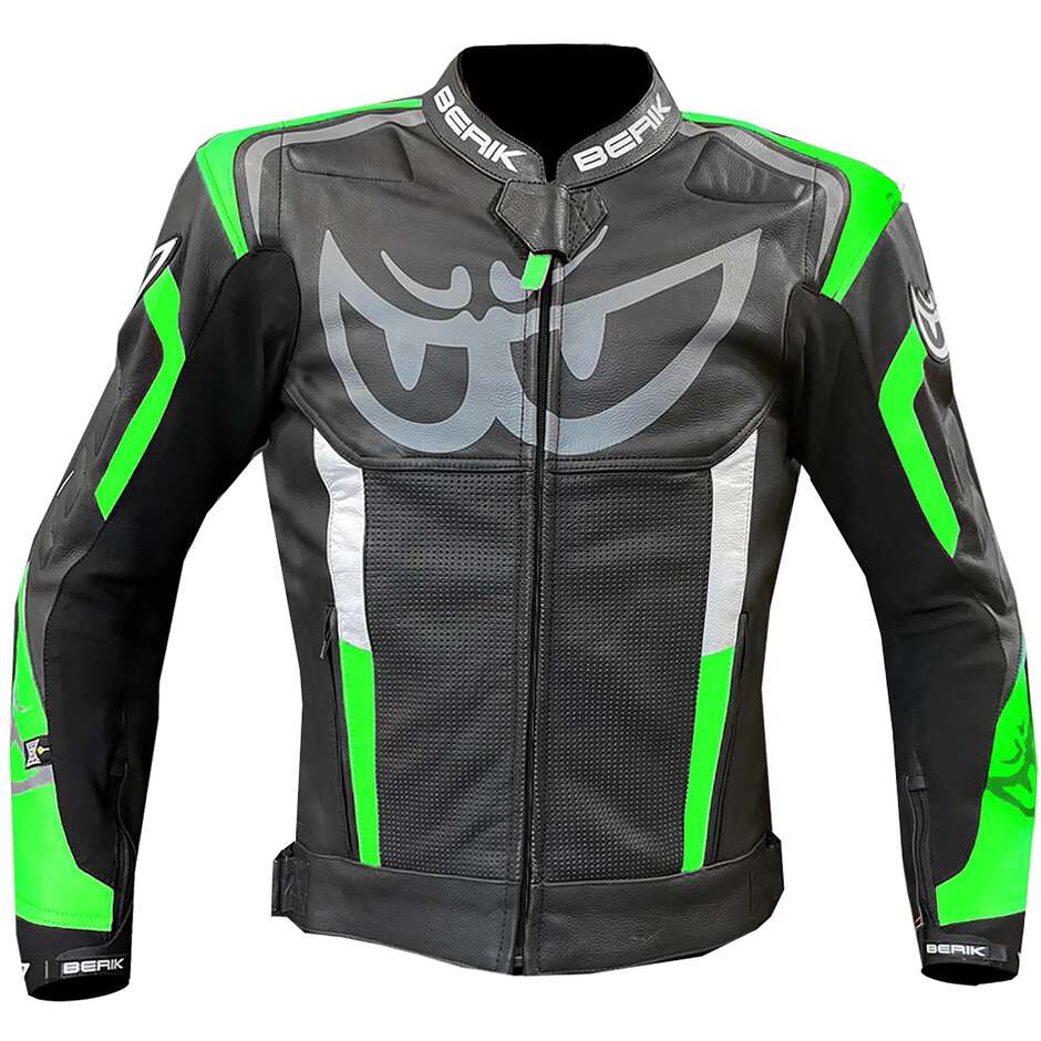 Berik 2.0 LJ 171320 Leather Motorcycle Jacket Black Green