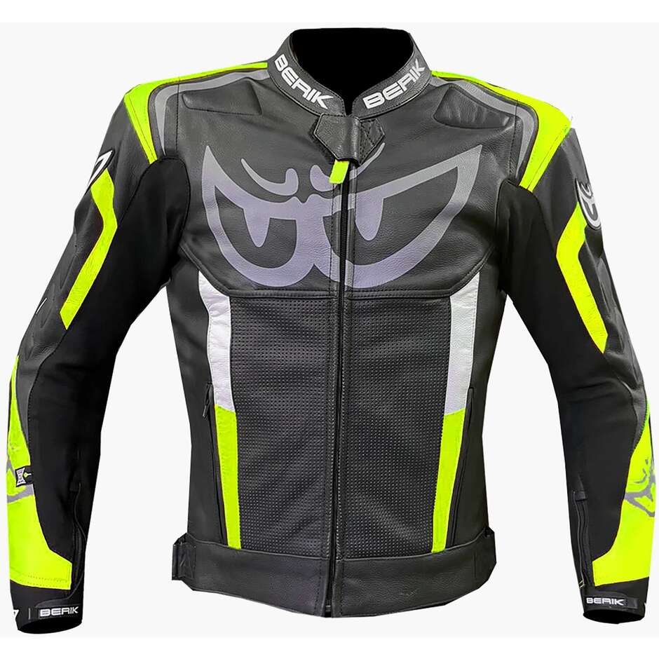 Berik 2.0 LJ 171320 Leather Motorcycle Jacket Black Yellow