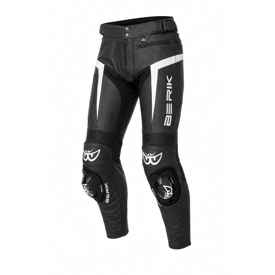 Berik 2.0 LP 10556 Motorradhose aus schwarzem und weißem Leder