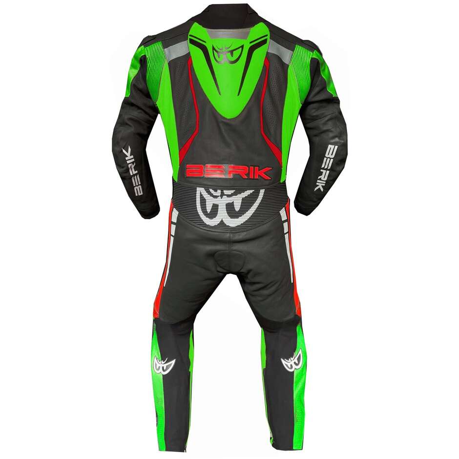 Berik 2.0 Ls1-171334FR-2 Professional Leather Motorcycle Suit Black Green Red