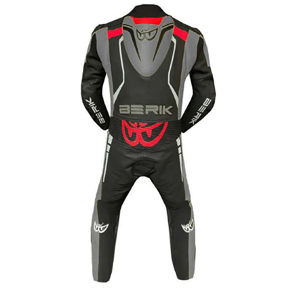 Berik 2.0 Ls1-171334FR Professional Leather Motorcycle Suit Black Grey Red