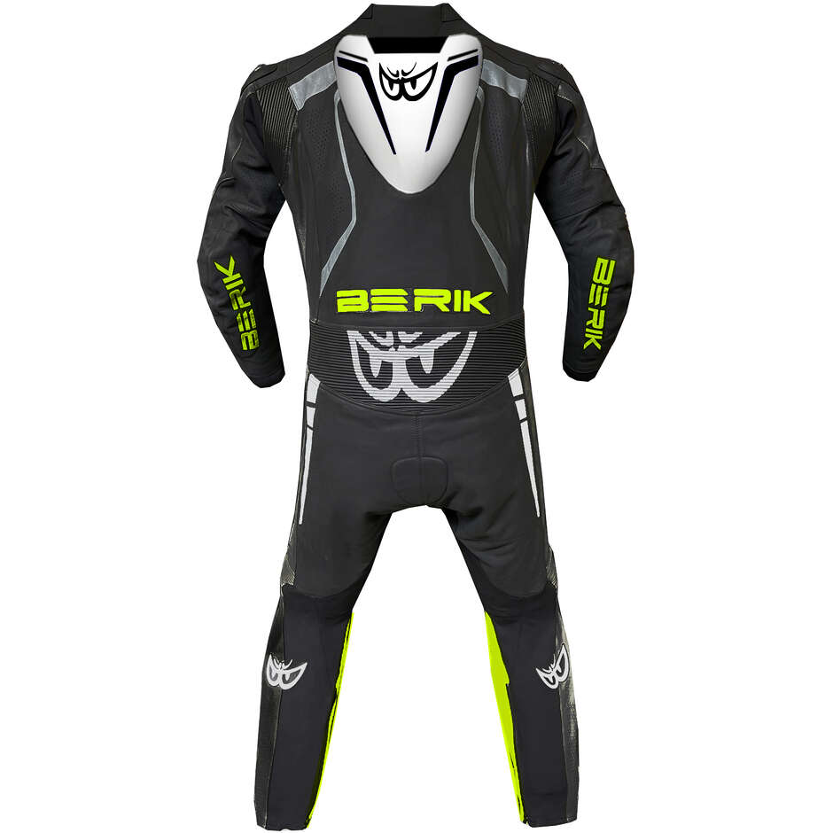 Berik 2.0 Ls1-171334FR Schwarz Fluoreszierend Gelb Professioneller Leder-Motorradanzug
