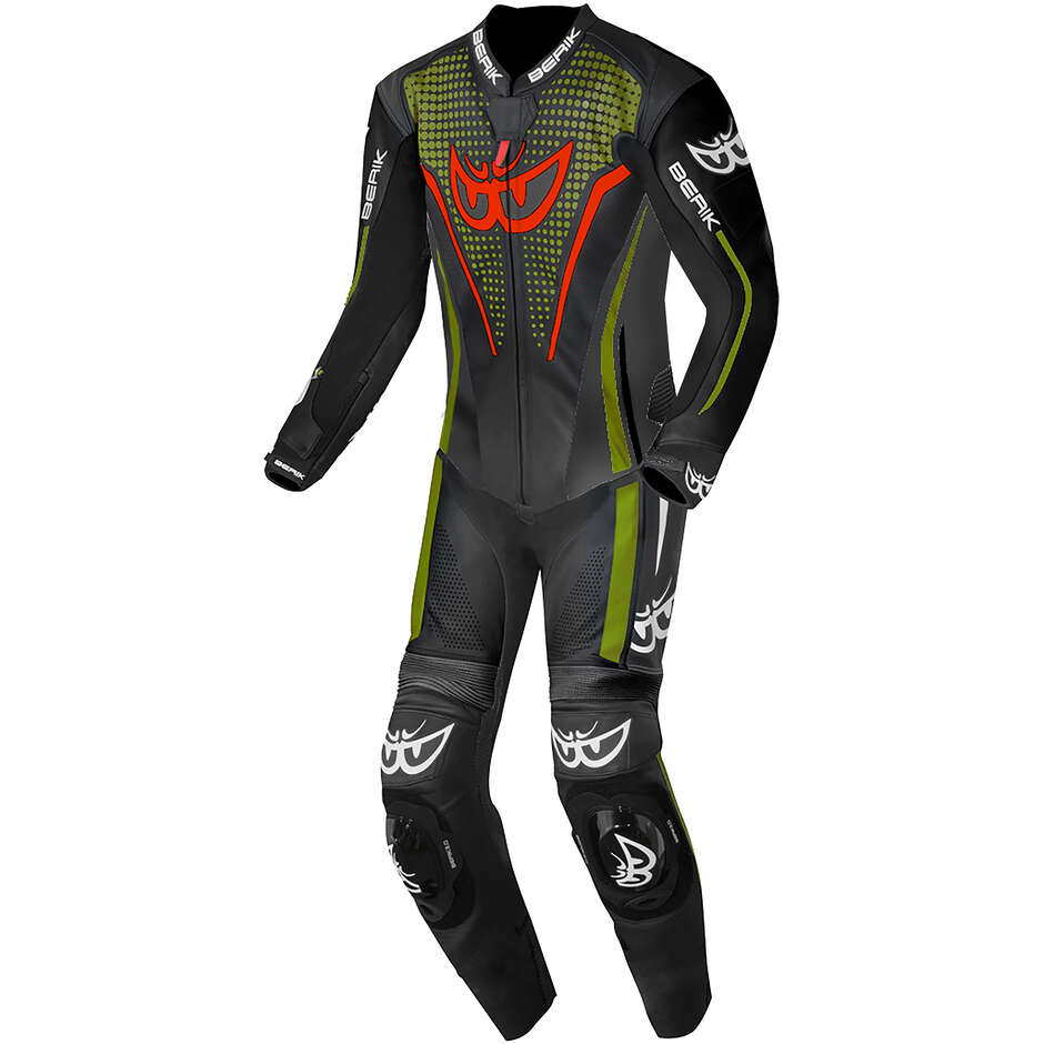 Berik 2.0 LS1 221312 RSF Tech Pro Full Motorcycle Suit Black White Military Green Red Fluo