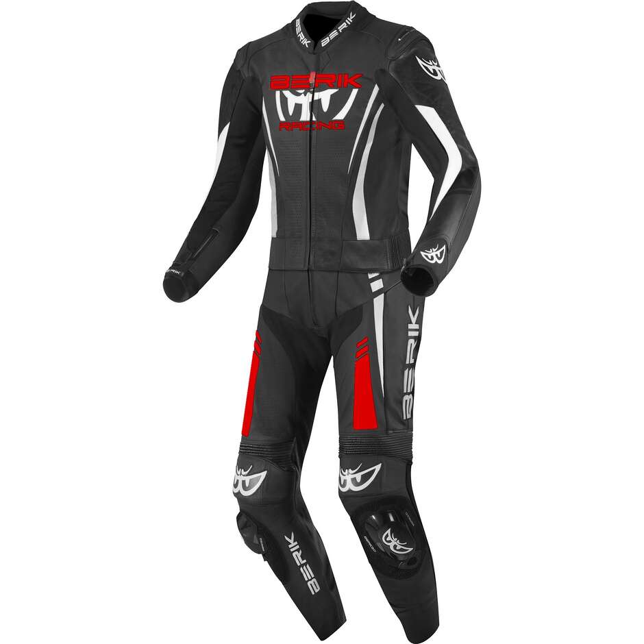 Berik 2.0 LS2-173334FR Two-Piece Leather Motorcycle Suit Black White Red