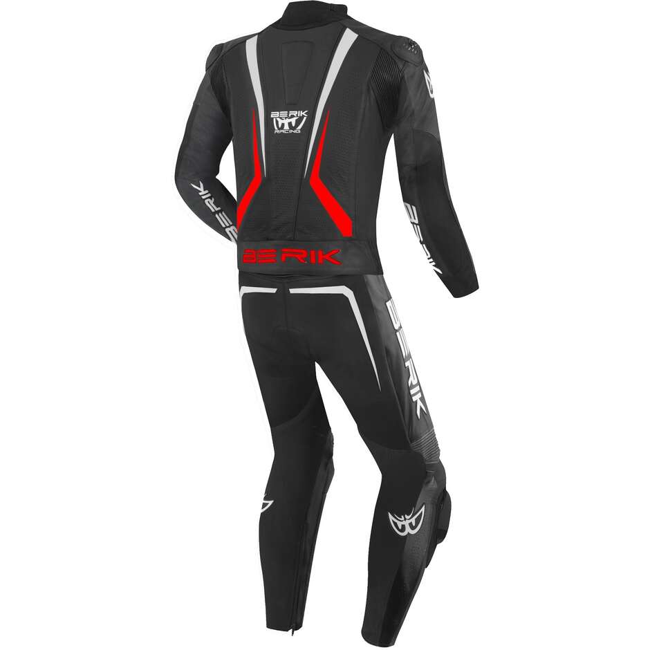 Berik 2.0 LS2-173334FR Two-Piece Leather Motorcycle Suit Black White Red