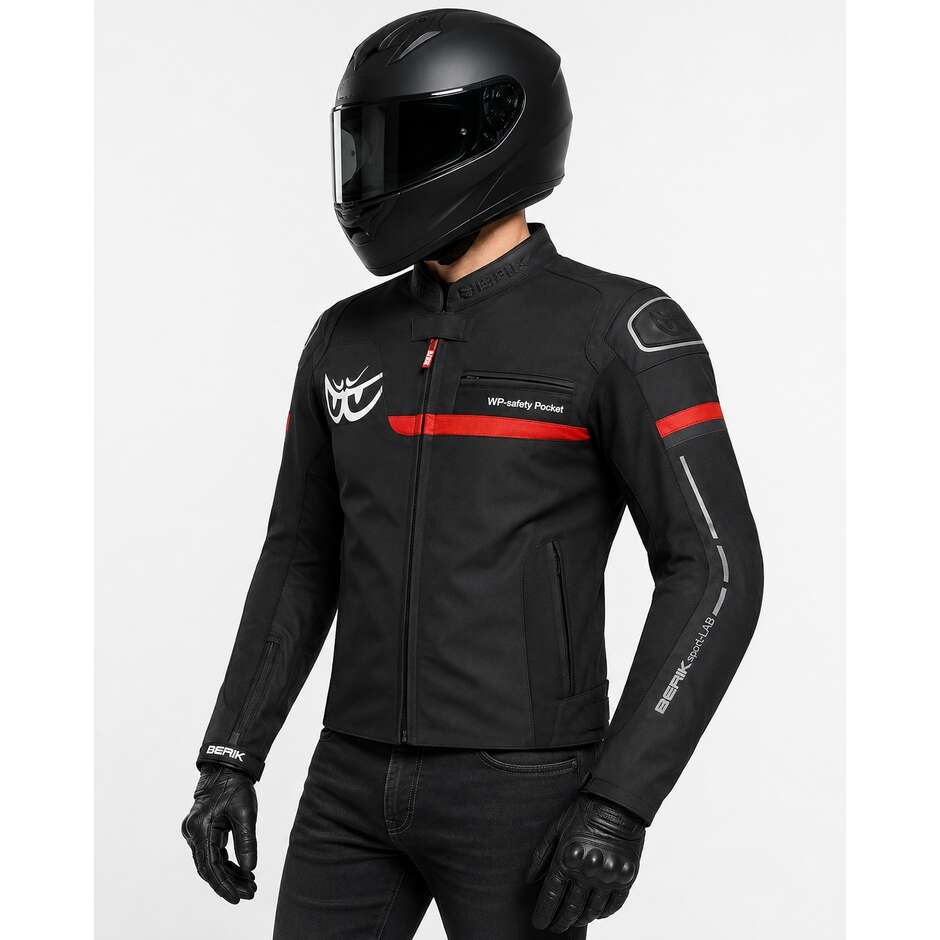 Berik 2.0 Motorrad Lederjacke LJ-181377 Schwarz Red
