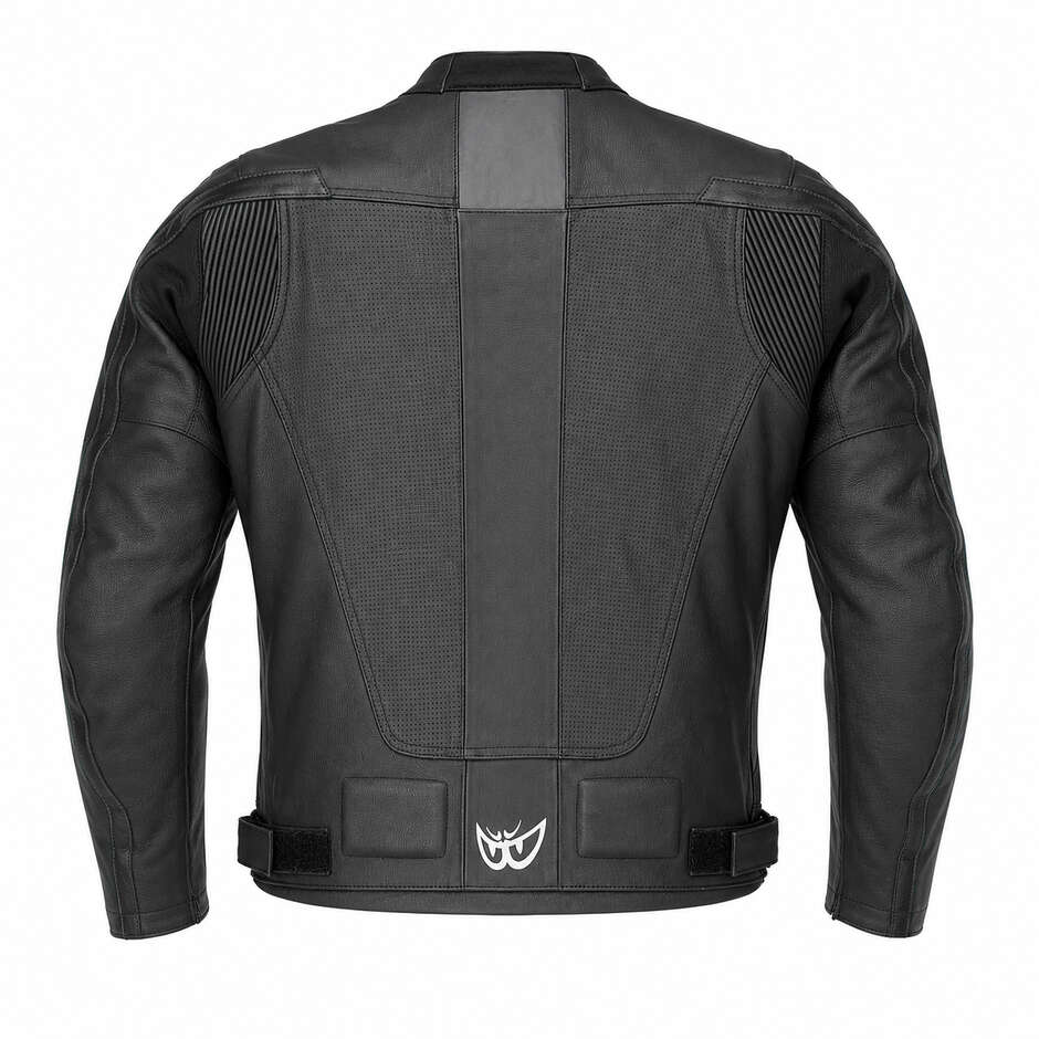 Berik 2.0 Motorrad Technische Jacke aus Leder LJ-181377 Schwarz Grau