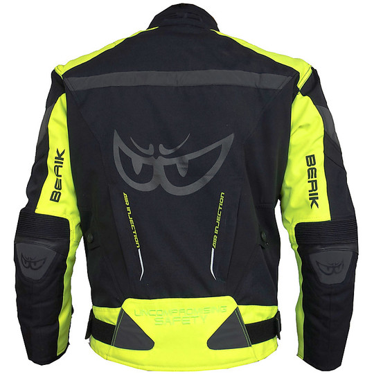 Berik 2.0 New 10505 Technical Fabric Motorcycle Jacket Blue Line Black Fluo Yellow WP