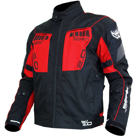 Berik 2.0 New 10505 Technical Fabric Motorcycle Jacket Blue Line Black Red WP