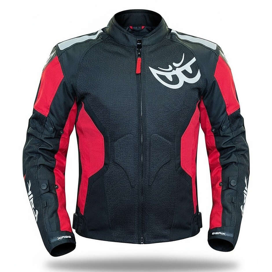 Berik 2.0 NJ-173315 Blouson Moto Mesh Air Perforé Amovible Noir Rouge