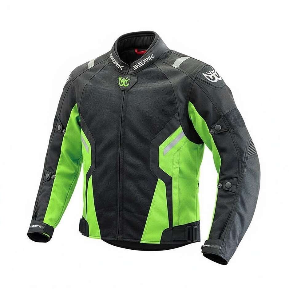 Berik 2.0 NJ-173315-IT Mesh Air Perforated Motorcycle Jacket Black Fluorescent Yellow