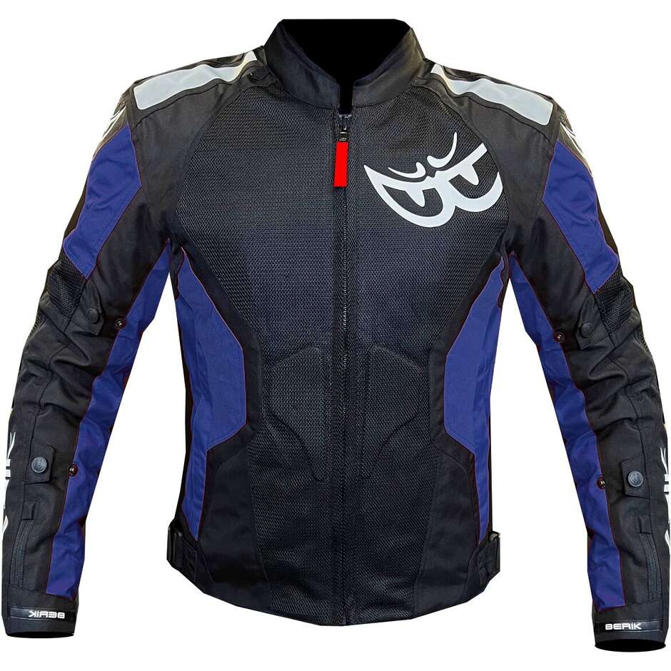 Berik 2.0 NJ-173315 Mesh Air Perforated Motorcycle Jacket Black Blu Removable