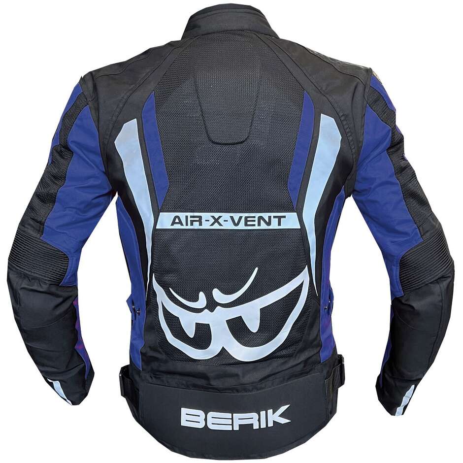 Berik 2.0 NJ-173315 Mesh Air Perforated Motorcycle Jacket Black Blu Removable