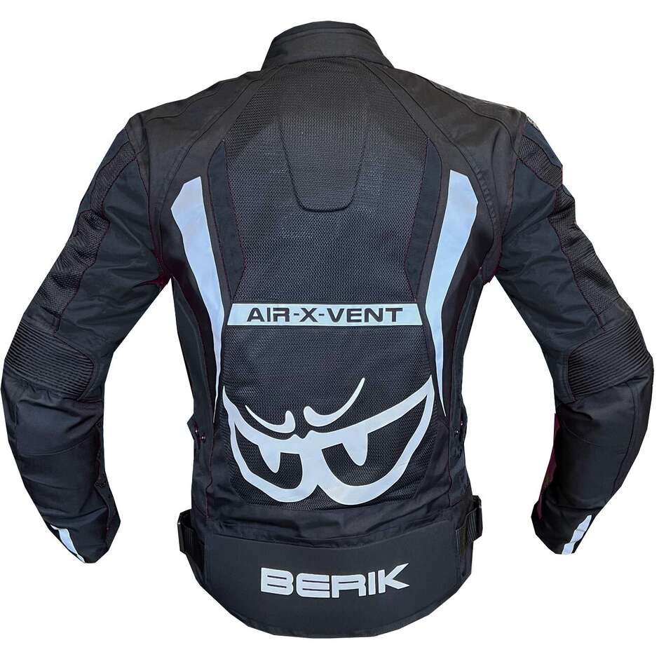 Berik 2.0 NJ-173315 Mesh Air Perforated Motorcycle Jacket Black Removable