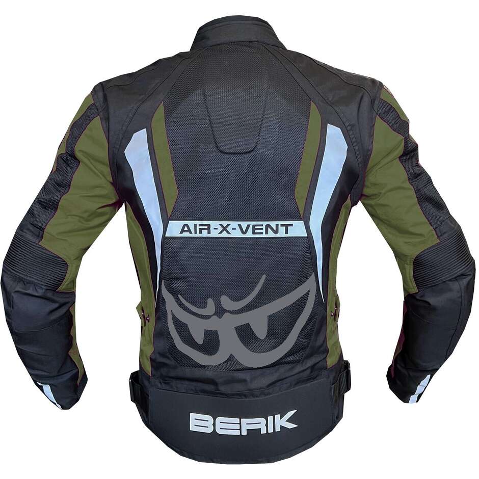 Berik 2.0 NJ-173315 Mesh Air Perforated Motorcycle Jacket Removable Black Green