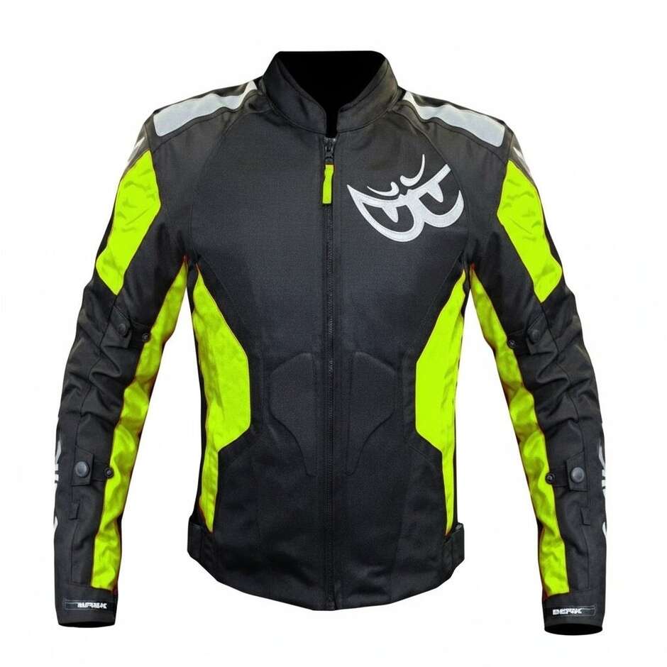 Berik 2.0 NJ-173315 Mesh Air Perforated Motorcycle Jacket Removable Lining Black Fluorescent Yellow