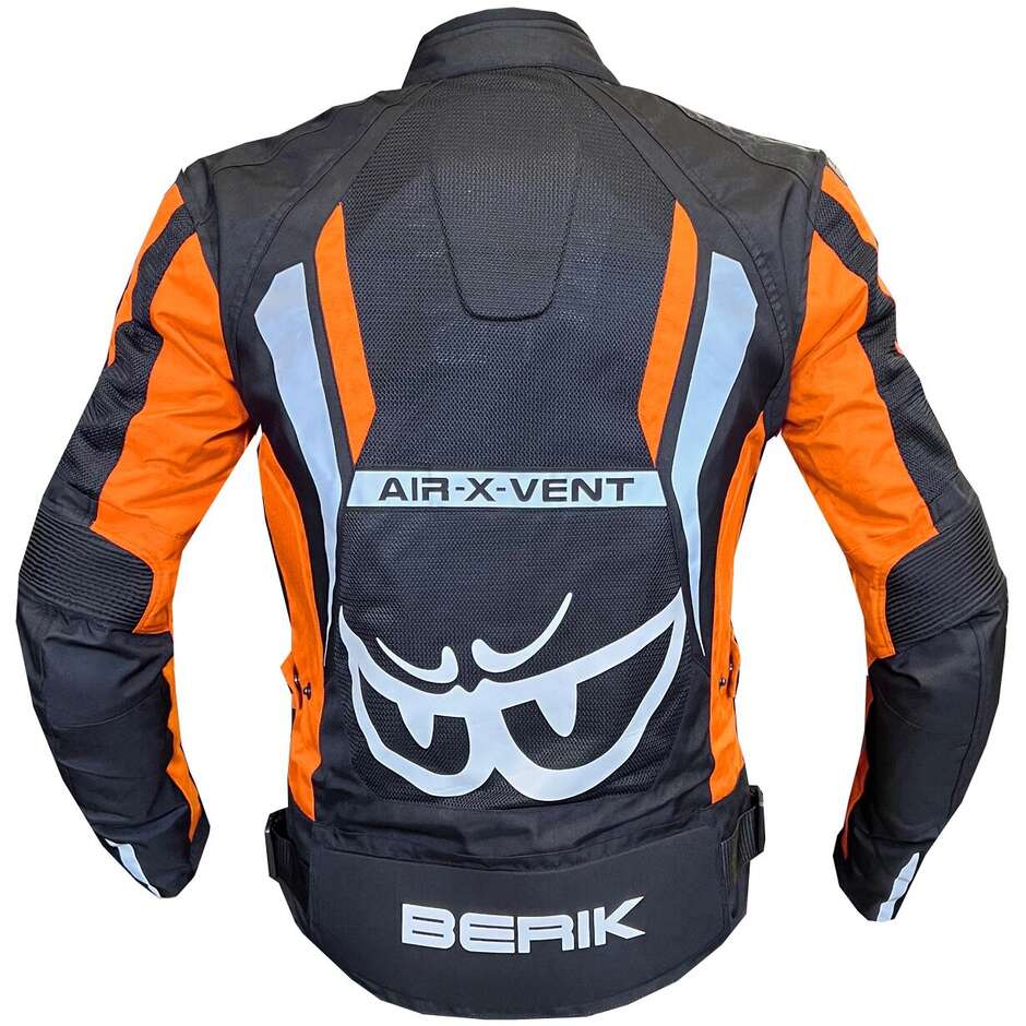 Berik 2.0 NJ-173315 Mesh Air Perforated Motorcycle Jacket Removable Lining Black Orange