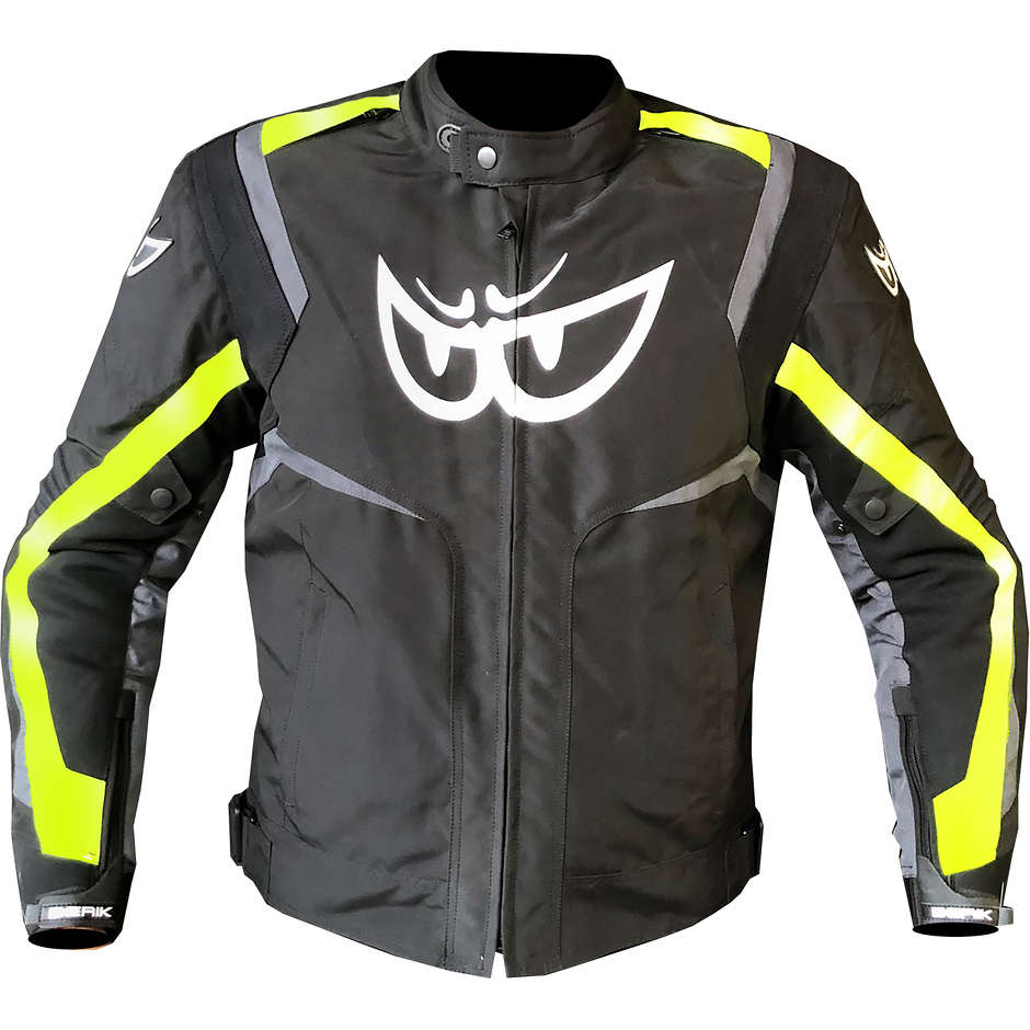 Berik 2.0 NJ-193323 WP Technical Fabric Motorcycle Jacket Black Yellow Fluo
