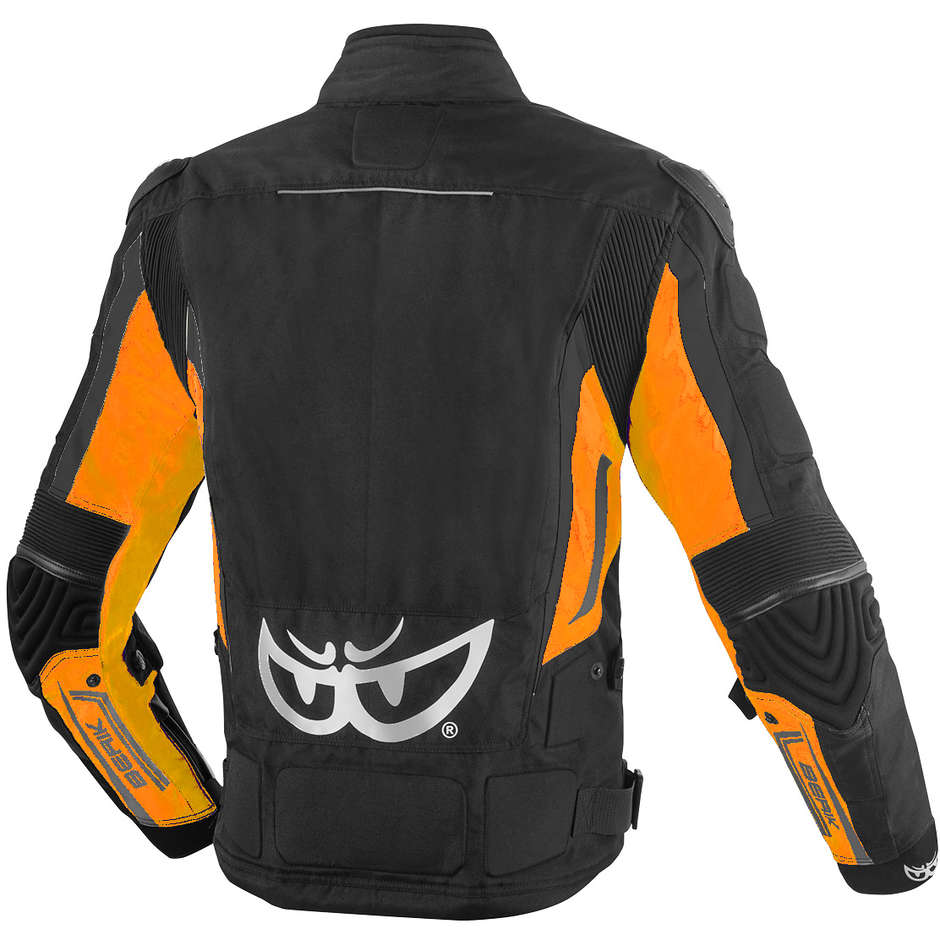 Berik 2.0 NJ-193323b Sport WP Technical Fabric Motorcycle Jacket Black Orange 