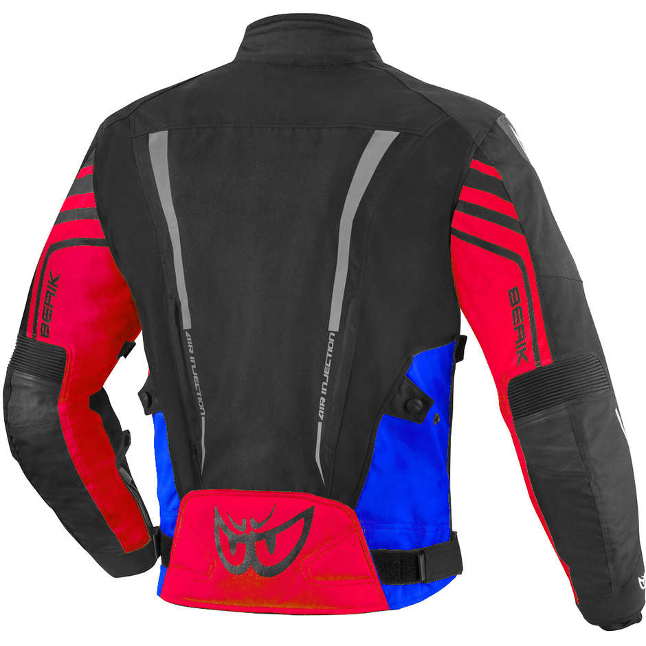 Berik 2.0 NJ-193323B WP Technical Fabric Motorcycle Jacket Black Red Blue