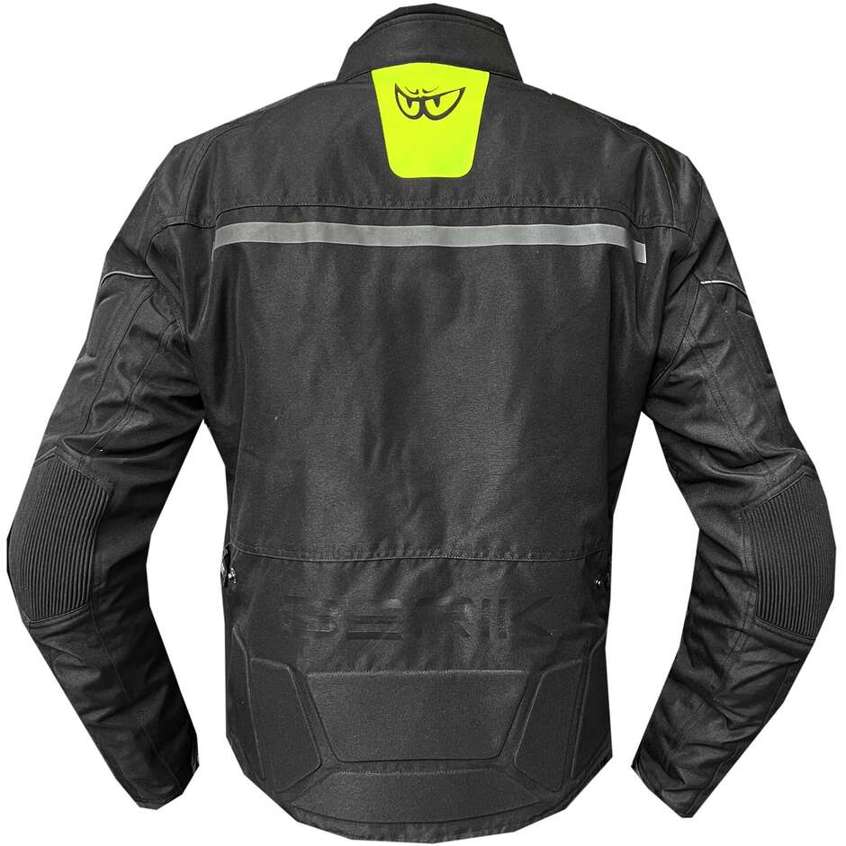 Berik 2.0 NJ-223301-EL WP Motorradjacke aus technischem Gewebe, Schwarz, Fluoreszierendes Gelb