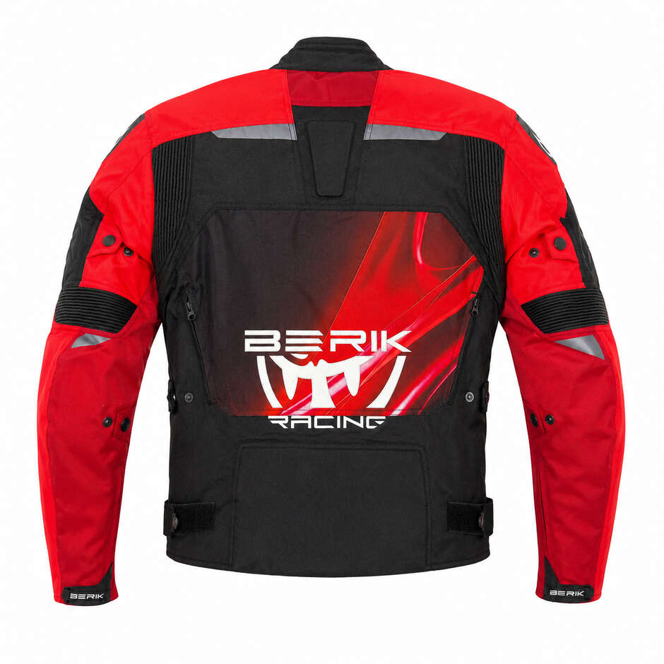 Berik 2.0 NJ-253302AU Technical Fabric Motorcycle Jacket Black Fluorescent Red Grey