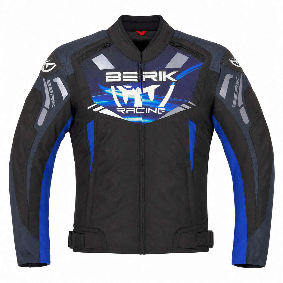 Berik 2.0 NJ-253302AU Technical Fabric Motorcycle Jacket Black Royal Blue Grey