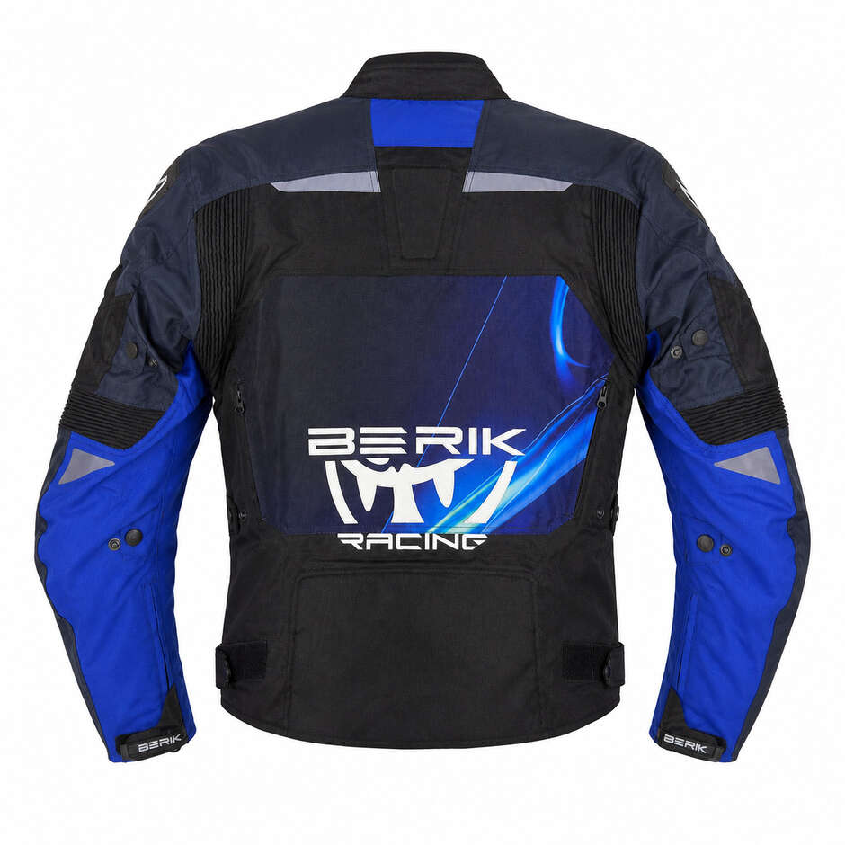 Berik 2.0 NJ-253302AU Technical Fabric Motorcycle Jacket Black Royal Blue Grey