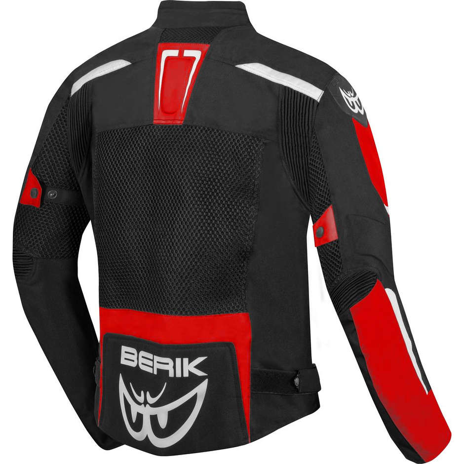Berik 2.0 Perforated Motorcycle Jacket NJ-203305 Removable Black White Red