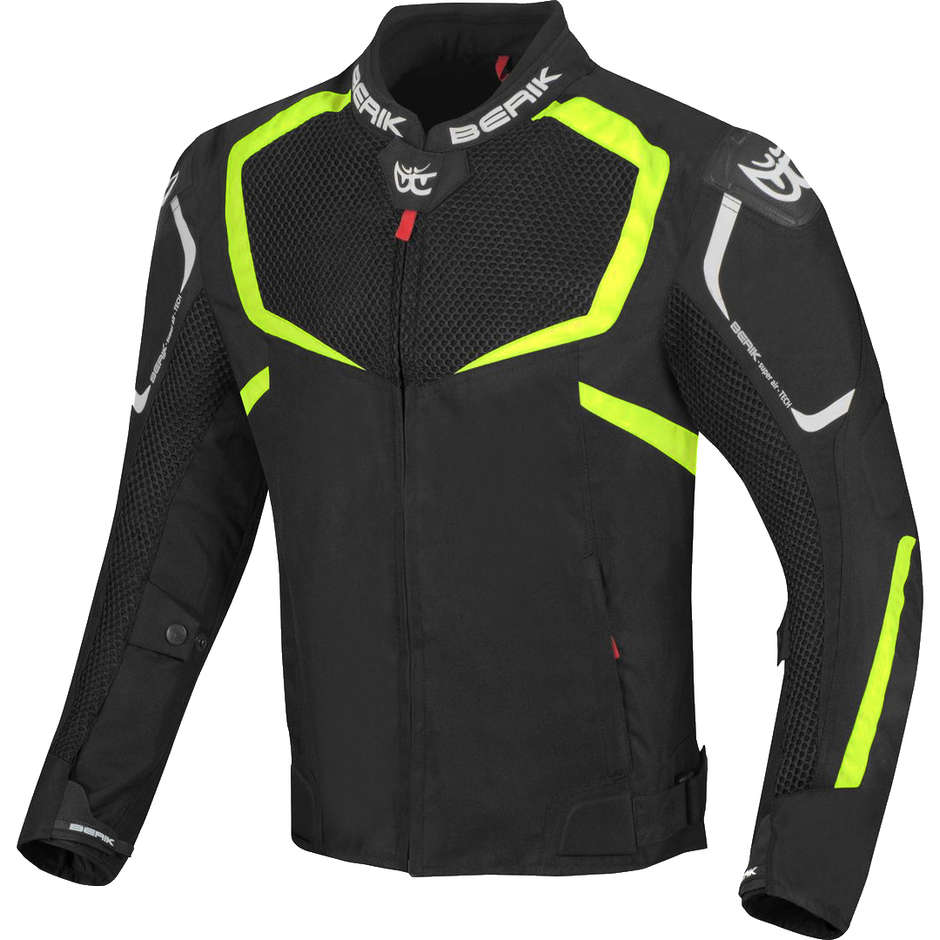 Berik 2.0 Perforated Motorcycle Jacket NJ-203305 Removable Black Yellow Fluo