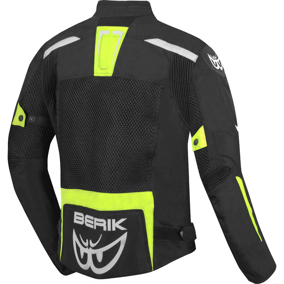 Berik 2.0 Perforated Motorcycle Jacket NJ-203305 Removable Black Yellow Fluo