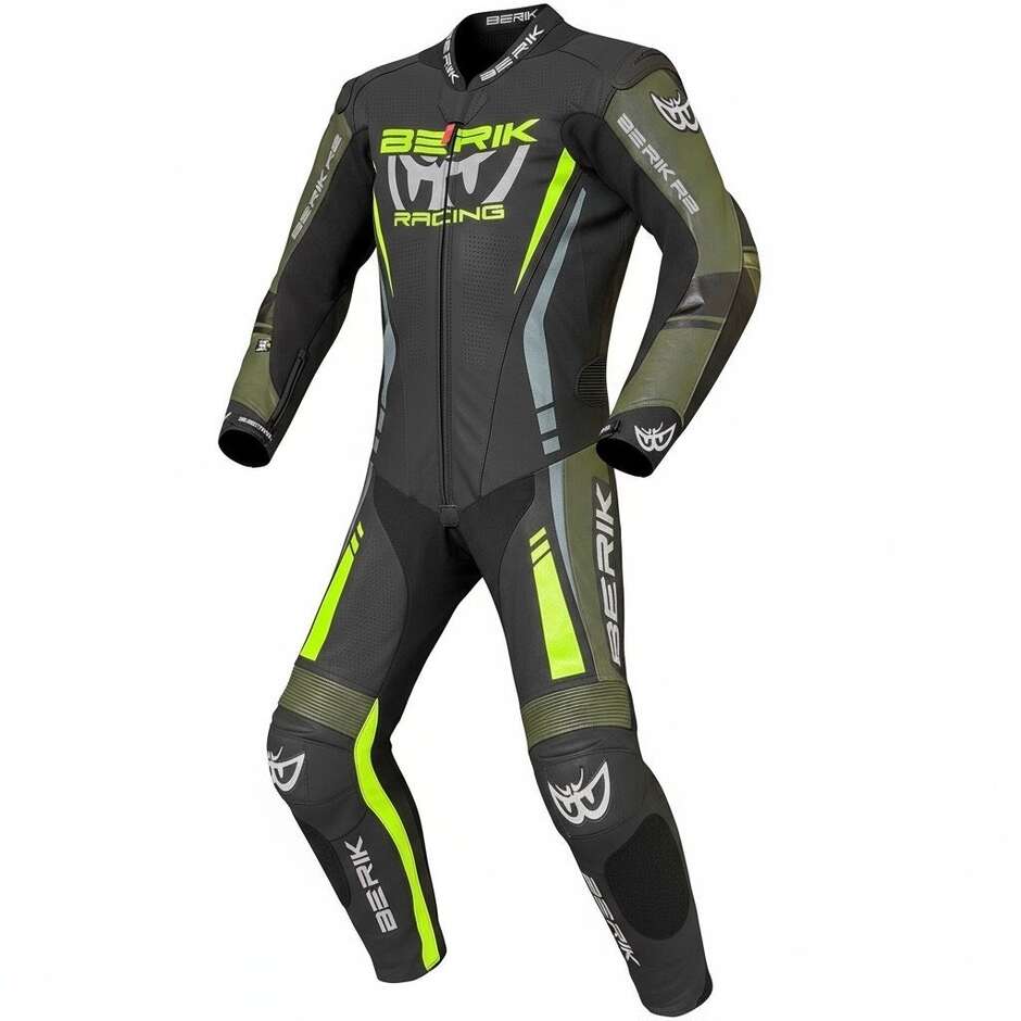 Berik 2.0 Professional Leather Motorcycle Suit Ls1-171334FR Black Military Green