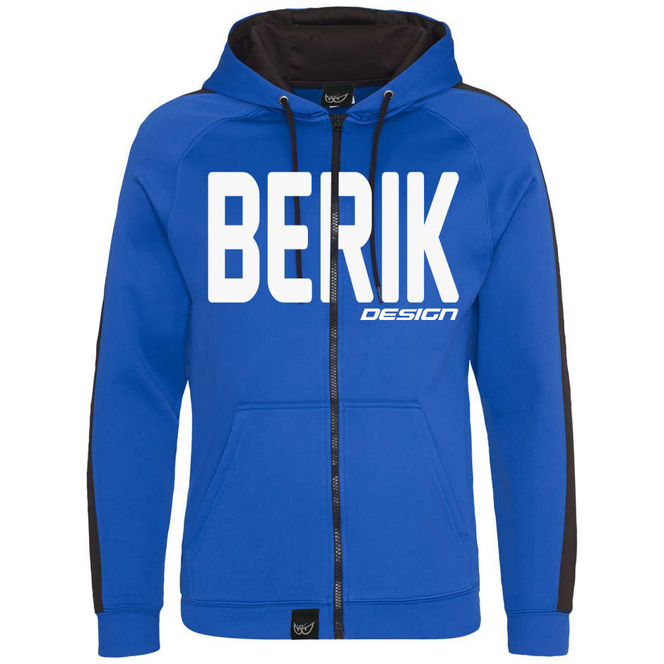 Berik 2.0 Sweat à Capuche Zip Avant Imprimé Bleu Blanc