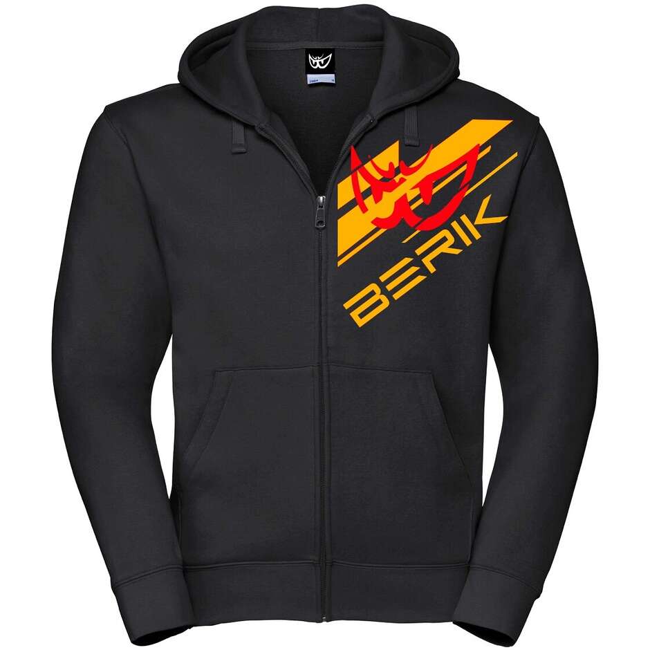 Berik 2.0 Sweatshirt mit Kapuze FC Dual Zip 01 bedruckt mit rot-orangefarbenem Logo