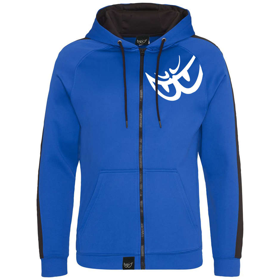 Berik 2.0 Sweatshirt With Front Zip Hooded Blue Printed With White Logo
