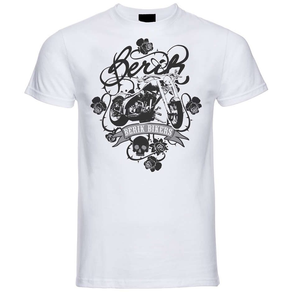 Berik 2.0 T-shirt blanc à col rond imprimé noir