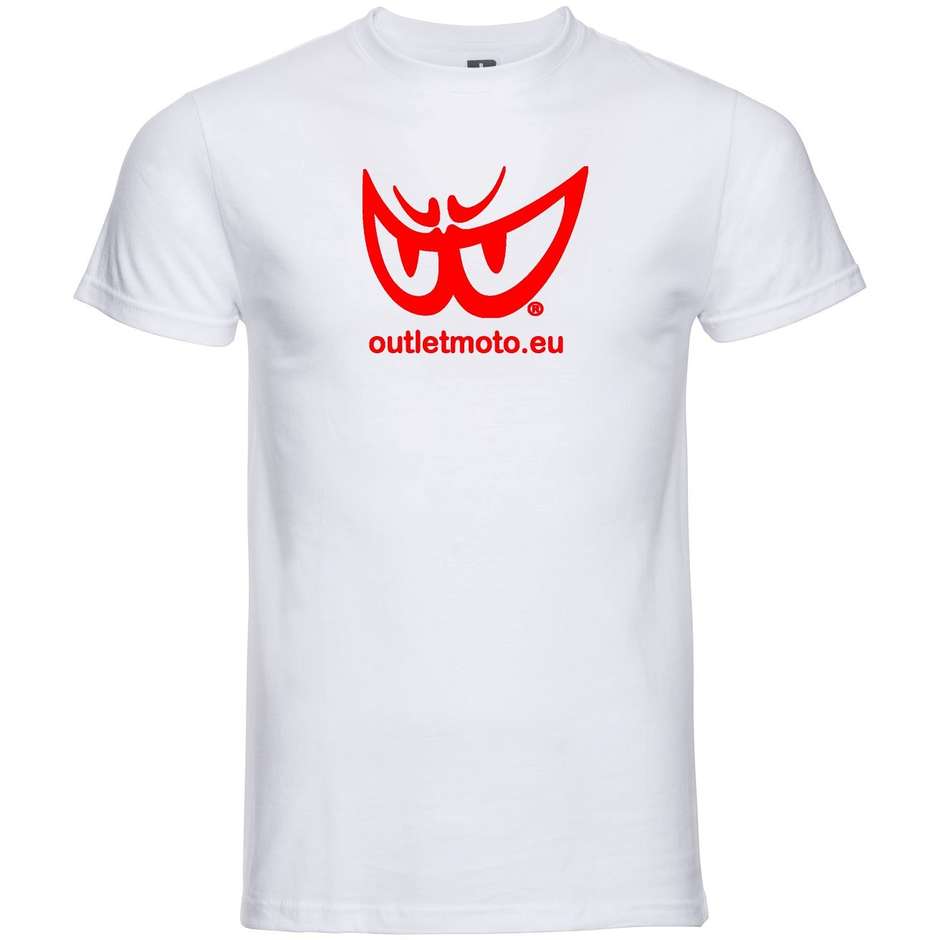 Berik 2.0 T-Shirt Outletmoto Crewneck Blanc Imprimé Yeux Rouges