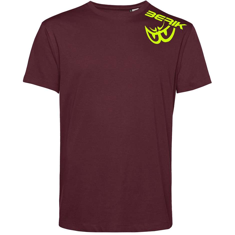 Berik 2.0 T-Shirt TEE Coton Bio Bordeaux Rouge Jaune Ecrit