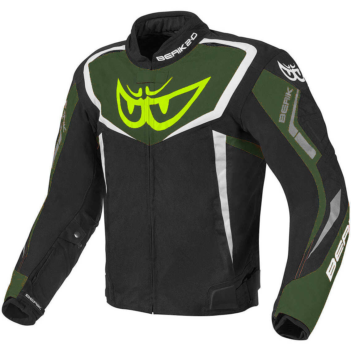 Berik 2.0 Technical Fabric Motorcycle Jacket NJ 173302 Black Military Green For Sale Online Outletmoto.eu