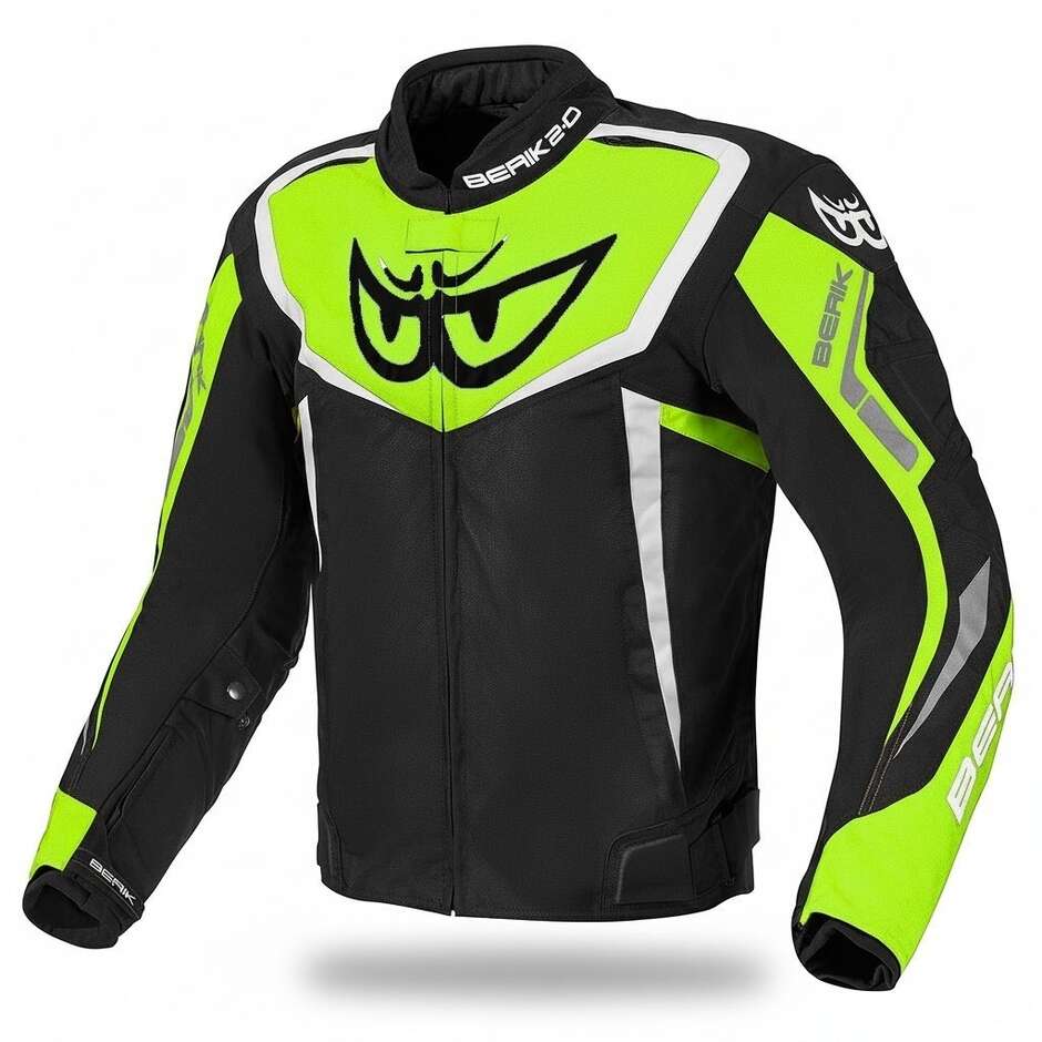 Berik 2.0 Technical Fabric Motorcycle Jacket NJ-173302 Black Yellow Fluo