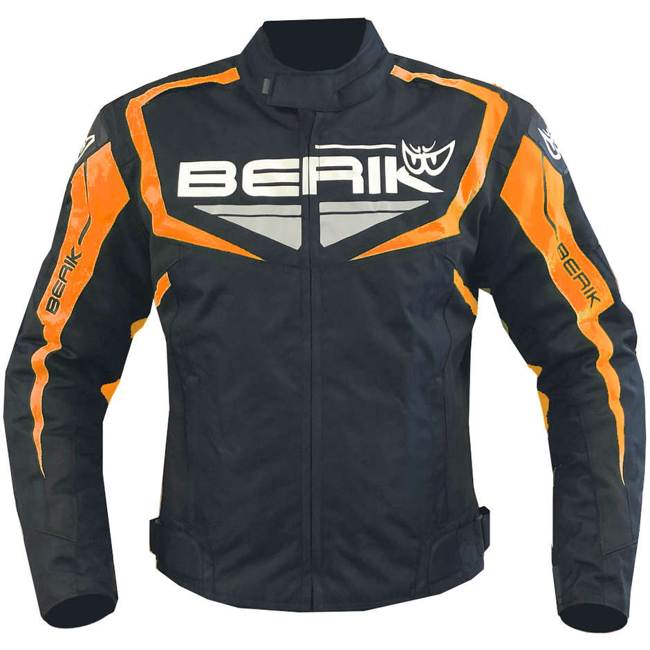 Berik 2.0 Technical Fabric Motorradjacke NJ-203302 WP Schwarz Orange