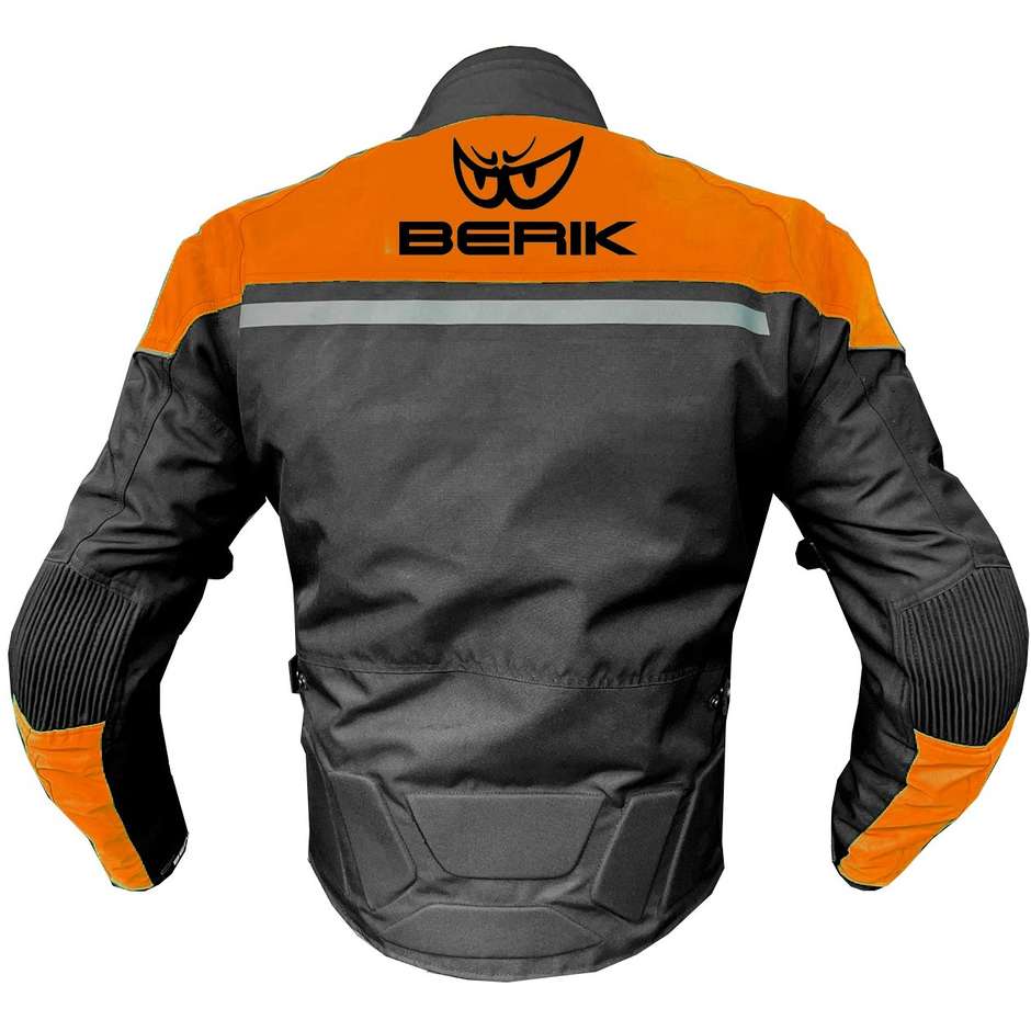 Berik 2.0 Technical Fabric Motorradjacke NJ-223301 CE Schwarz Orange