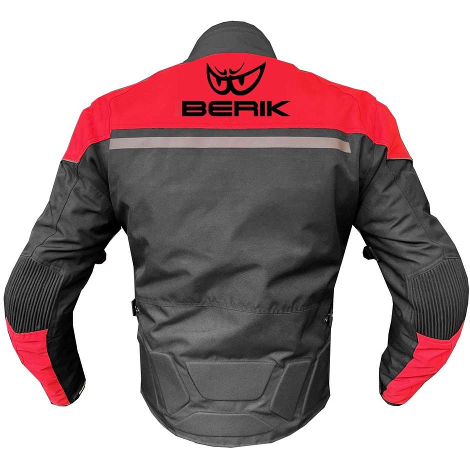 Berik 2.0 Technical Fabric Motorradjacke NJ-223301 CE Schwarz Rot